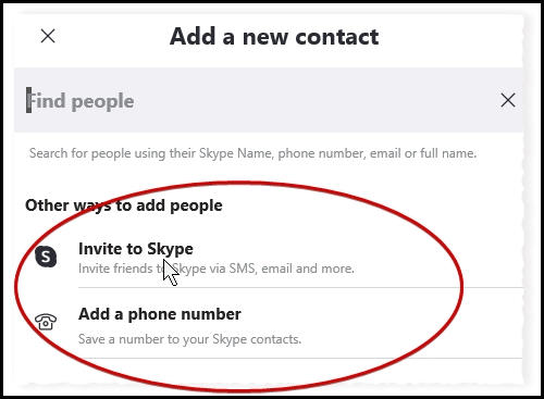 Invite to Skype